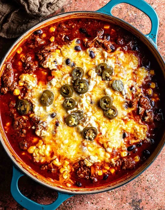 Baked Tex-Mex Beef and Bean Skillet Recipe