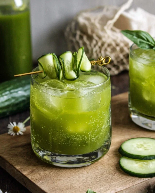 Crisp Cucumber Basil Sparkler (Sugar-Free) Recipe